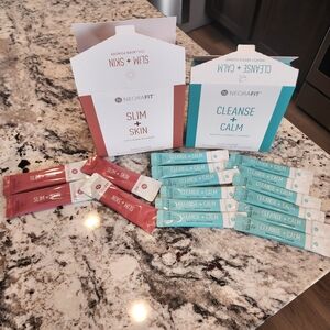 Slim + Skin and Cleanse + Calm Skincare Set - Red and Blue
